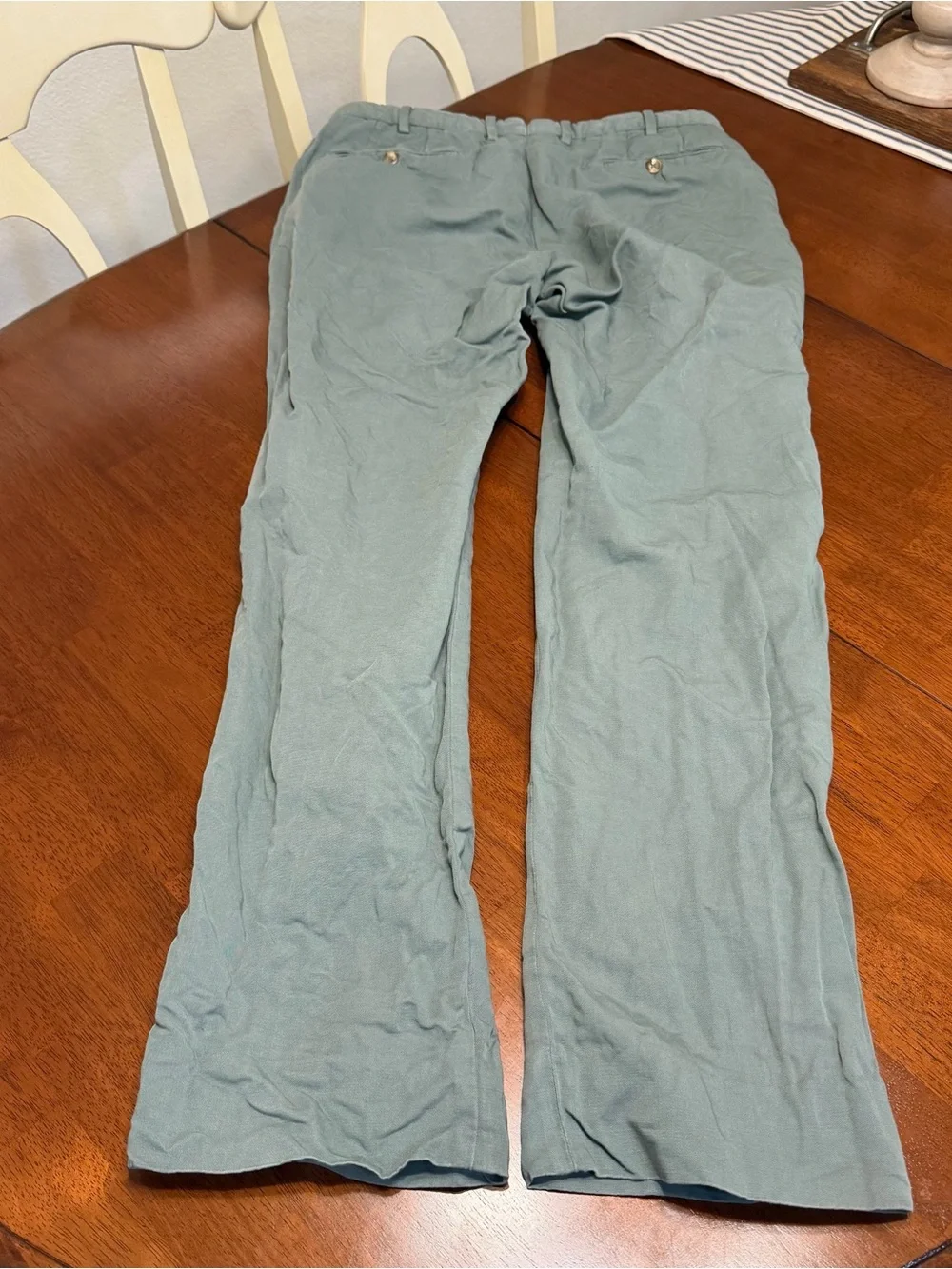 Incotex Slowear Chinolino Mens Green Linen Cotton Trousers Chino Pants 34x32